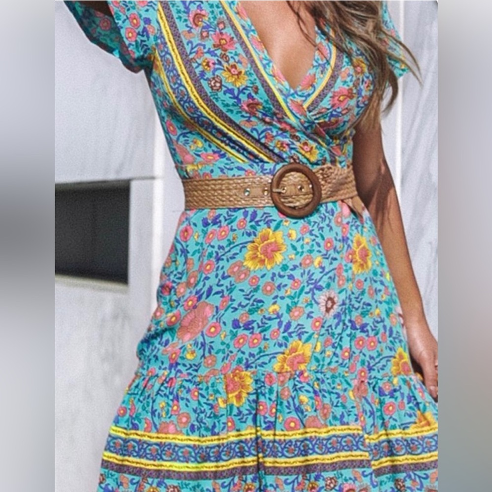 Cupshe Blue Floral Mini Dress